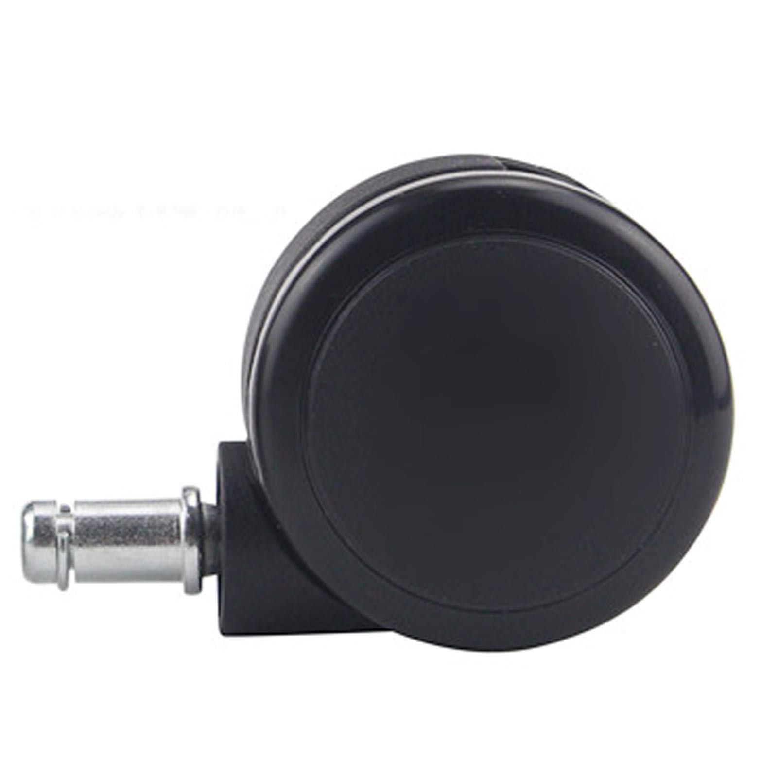 Lot de 5 roulettes de Chaise de Bureau de 2,5 Pouces en polyuréthane Robuste, roulettes de Rechange, roulettes Doubles pivotantes, Taille Universelle, Tige : 11 mm x 20 mm, pour parquet, Noir