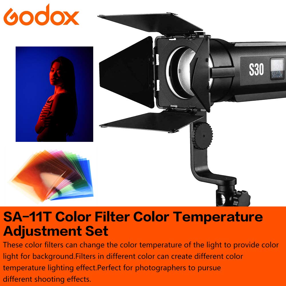 GODOX S30 Farbfilter SA-11T Farbfiltersätze für das fokussierende LED-Videolicht (SA-11T)
