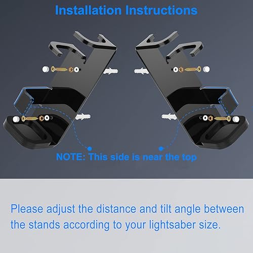 Miniatura 3 de Cosmos 1 juego de soporte de sable de luz de montaje en pared, soporte de exhibición cruzado de duelo acrílico, doble sable de luz para