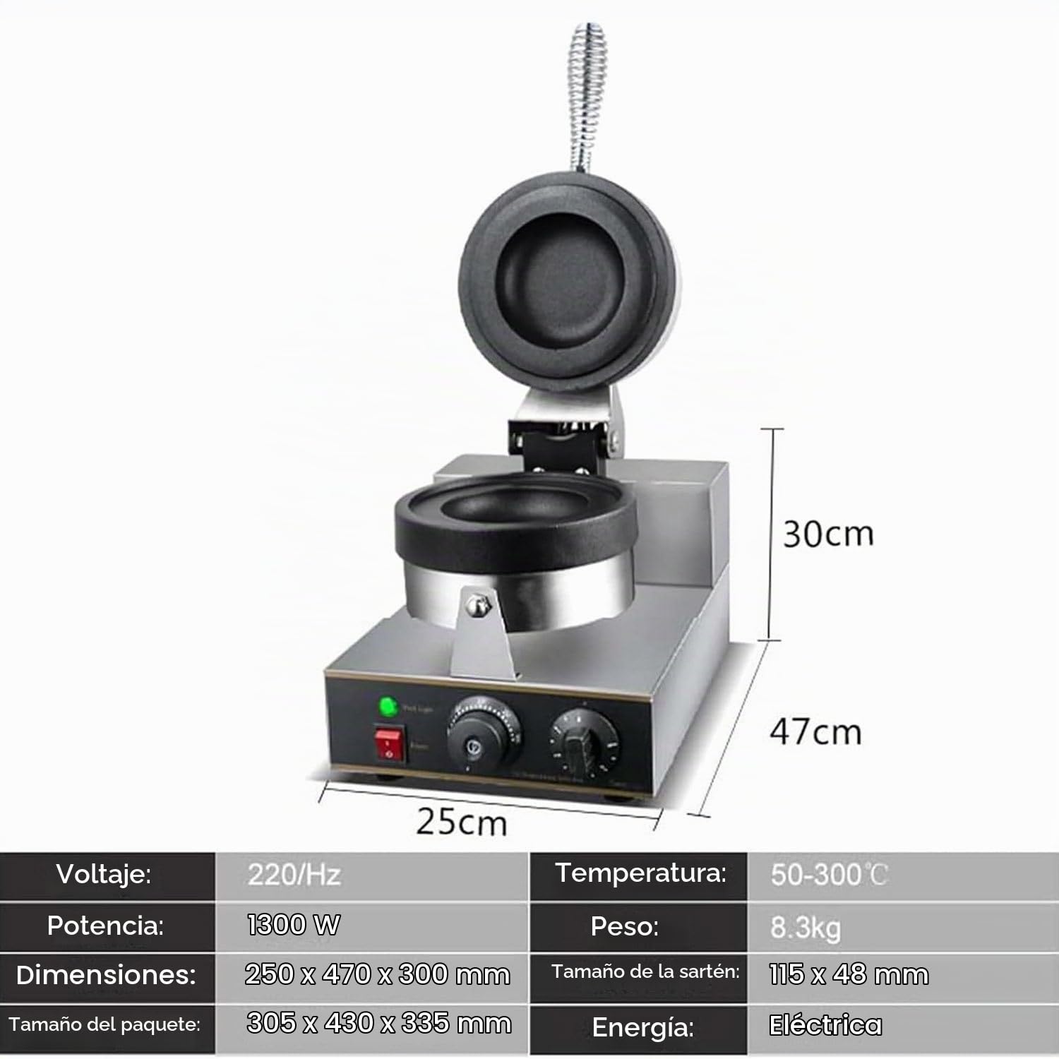 Máquina para hacer gofres y hamburguesas, máquina para hacer hamburguesas y gofres con placas antiadherentes de acero inoxidable, control de tiempo y temperatura, máquina prensadora de Panini,A