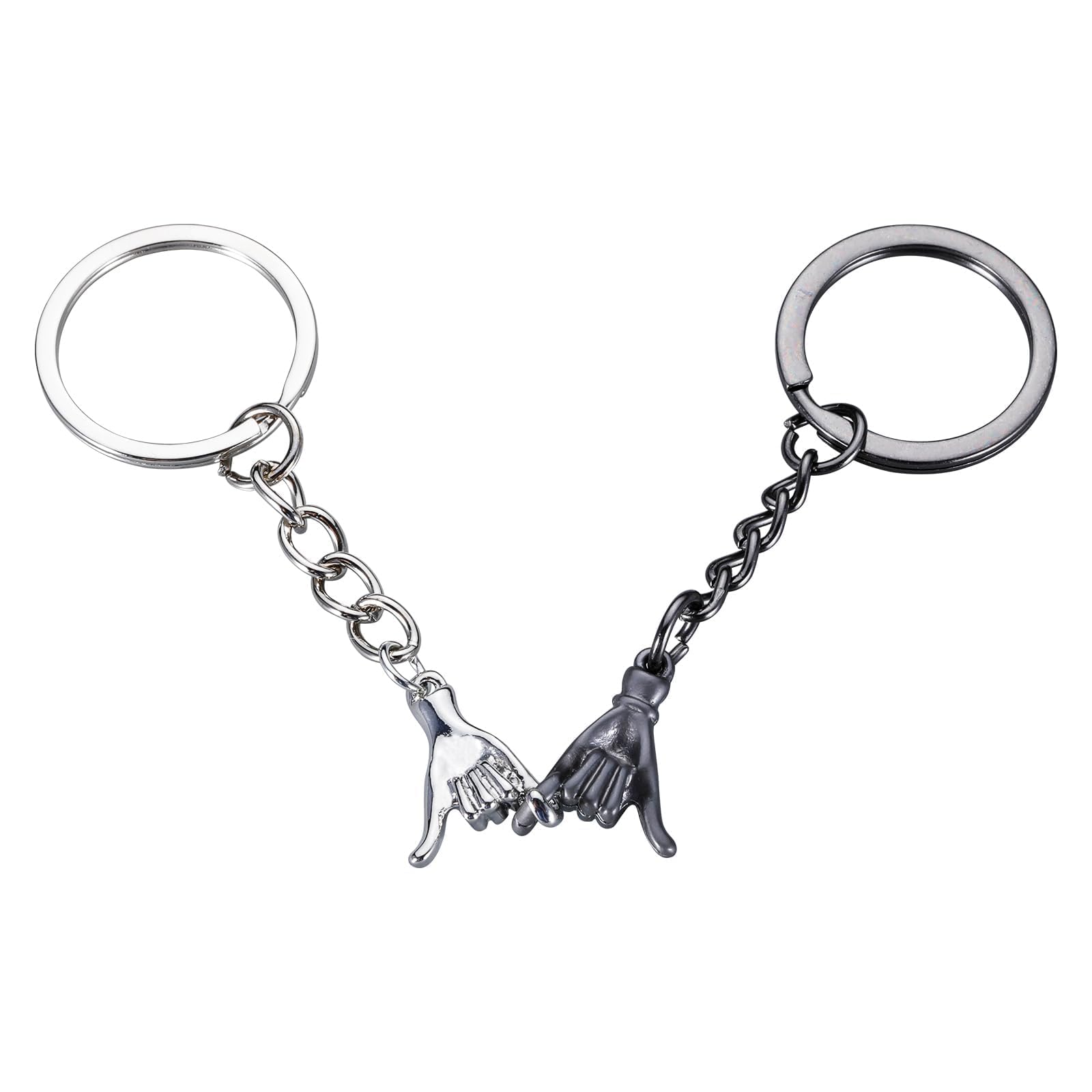 Sophauteem Couples Matching Pinky Promise Keychain – Halloween Boo Basket Stuffers Keychains for Boyfriend Girlfriend, Romantic Anniversary Valentine’