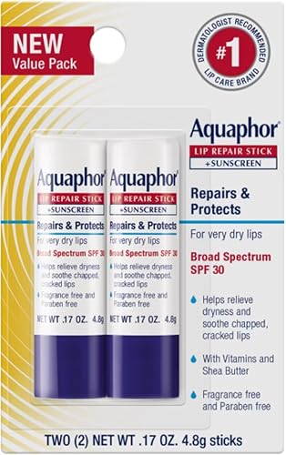 Aquaphor Lip Repair & Protect Tube Blister Card Dual Pack, 0.35 Ounce