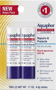 Aquaphor Lip Repair & Protect Tube Blister Card Dual Pack, 0.35 Ounce