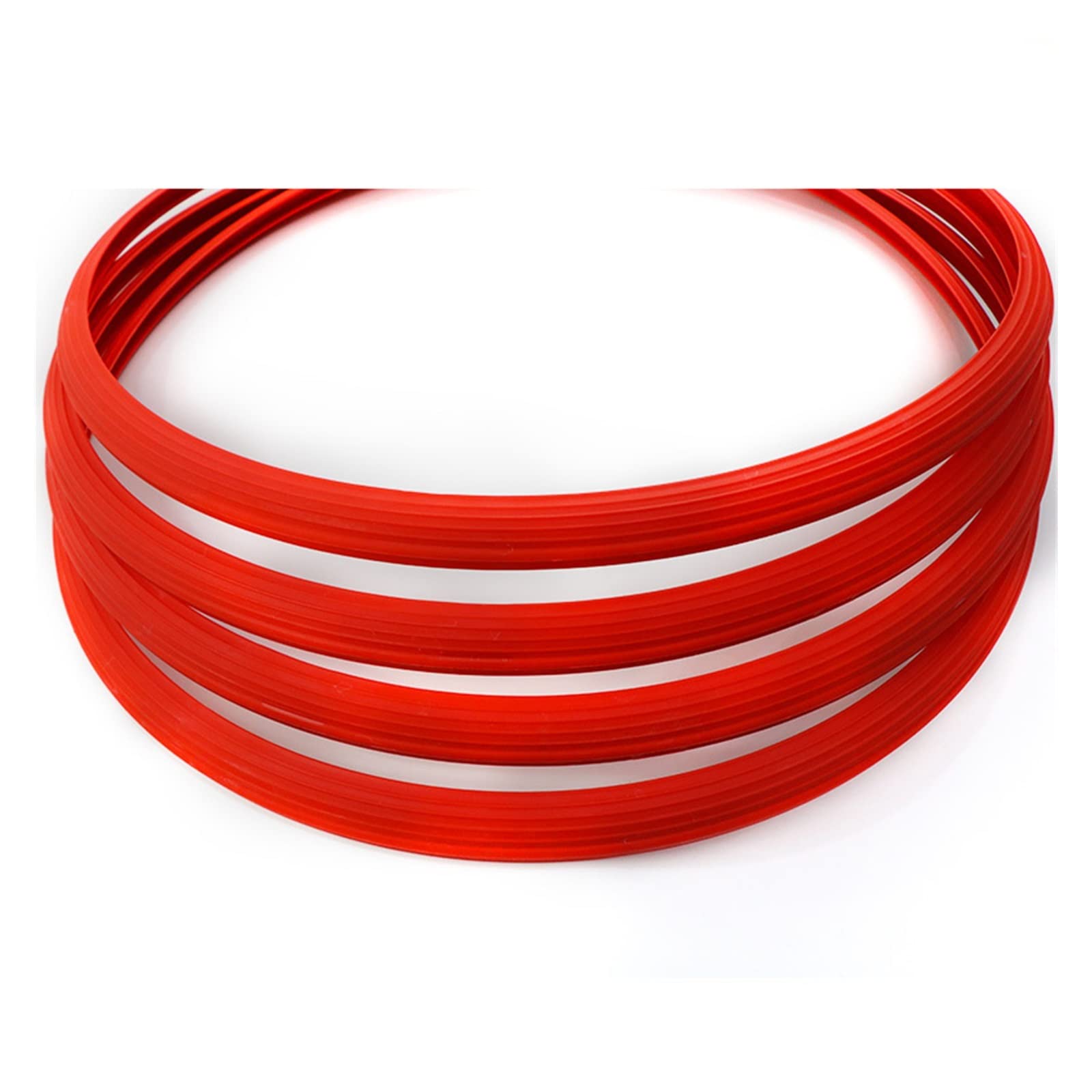 Car/Racing Wheel Decoration Ring Rim Edge Protector Rubber Molding Trim Strip Anti-Collision Strip Line Stickers Supplies(4 red - 16 inches)