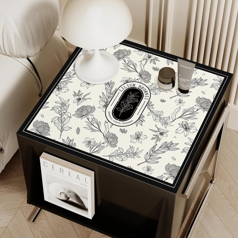 Funda Lavadora Flores Grises Cubierta Para Lavadora Funda Universal Para Lavadora,Antideslizante Fundas Para Lavadoras,Para Mesita De Noche, Baños, Cocina,Frigorífico50*50Cm