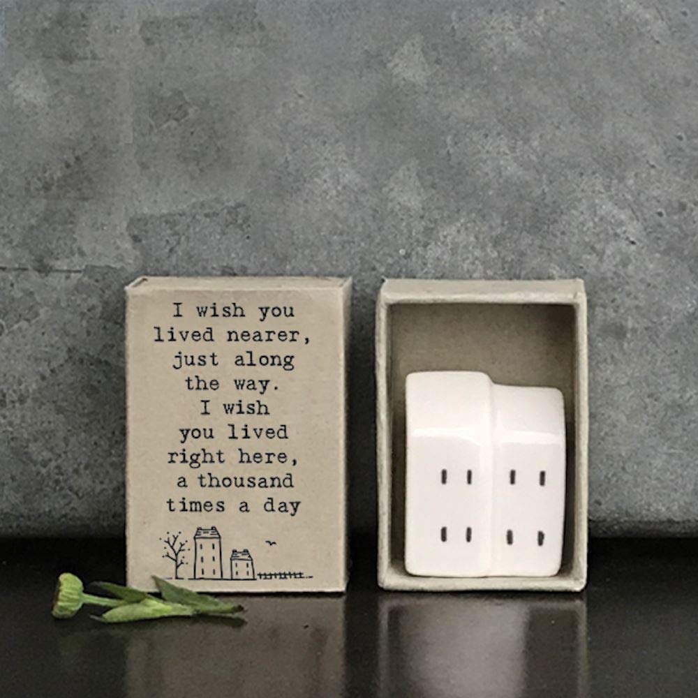 Mini Porcelain Matchbox House - I Wish You Lived Nearer