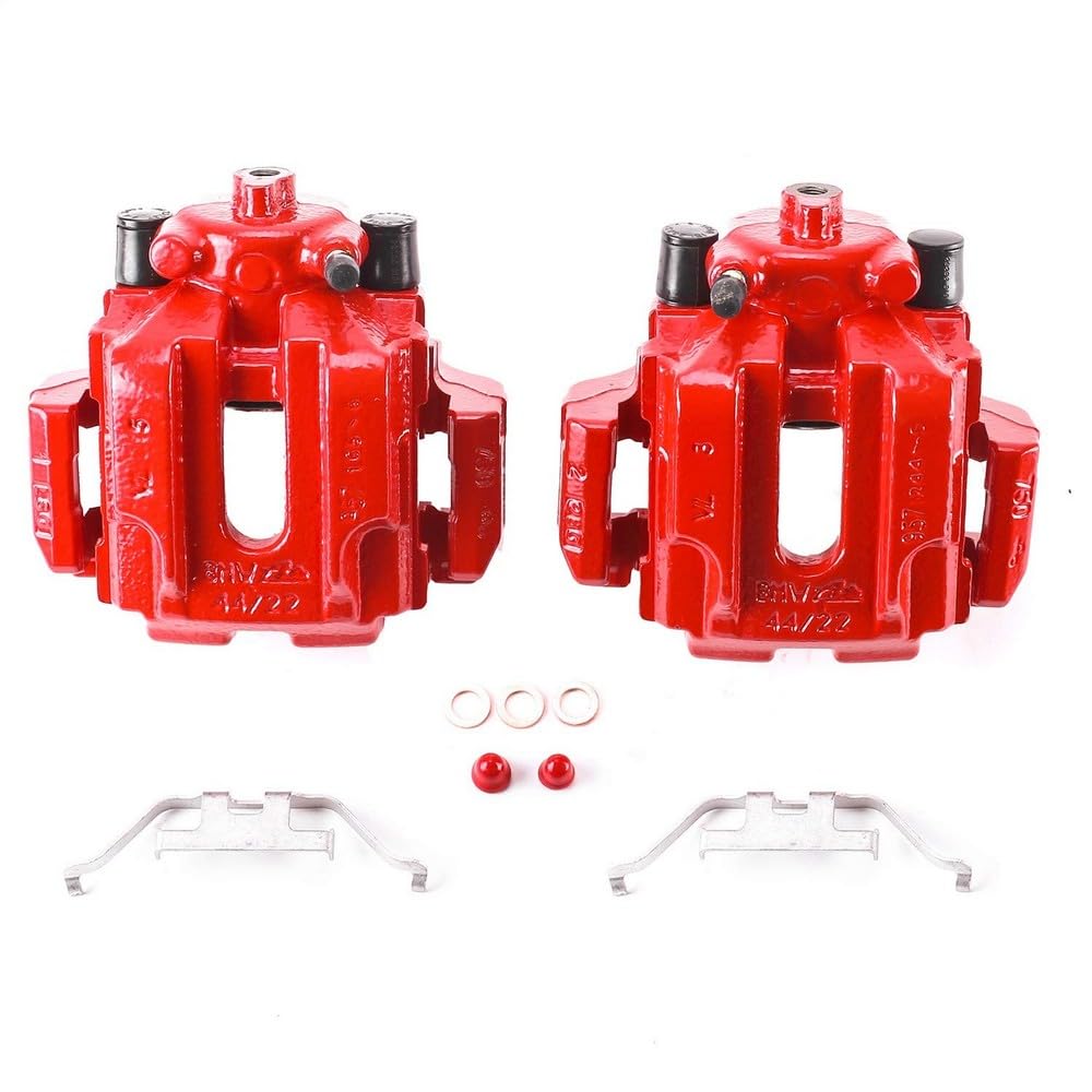 PowerStop Rear Red Powder Coated Brake Caliper Pair for BMW 330Ci 2006 |330i 2006 |330xi 2006 |335d 2009-11 |335i 2007-13 |BMW 335i xDrive 2009-13 - High-Temp Brake Caliper Upgrade, S3328
