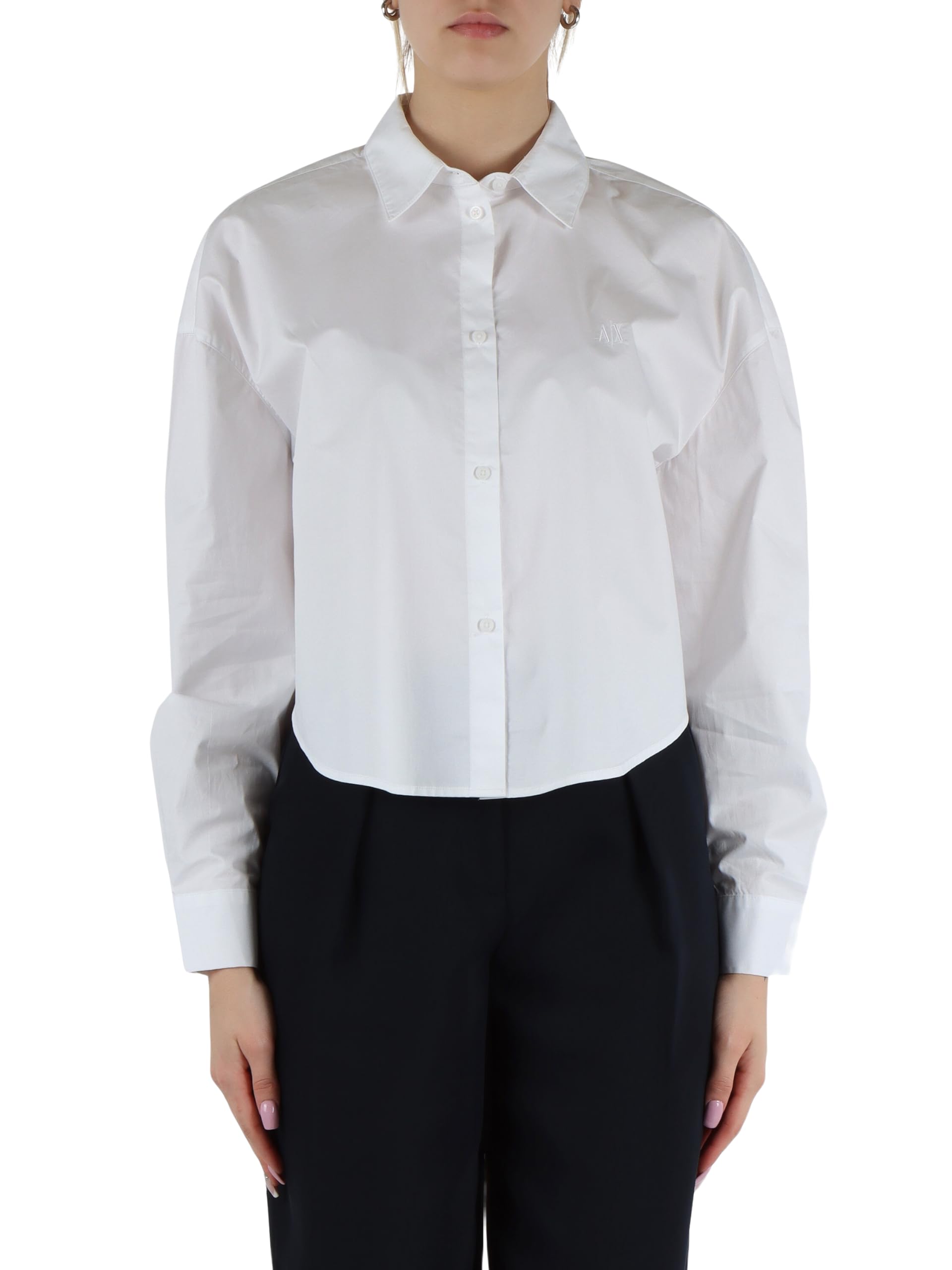 Armani Exchange Damen Icon Project, Sustainable, Small Logo Embroidery Hemd