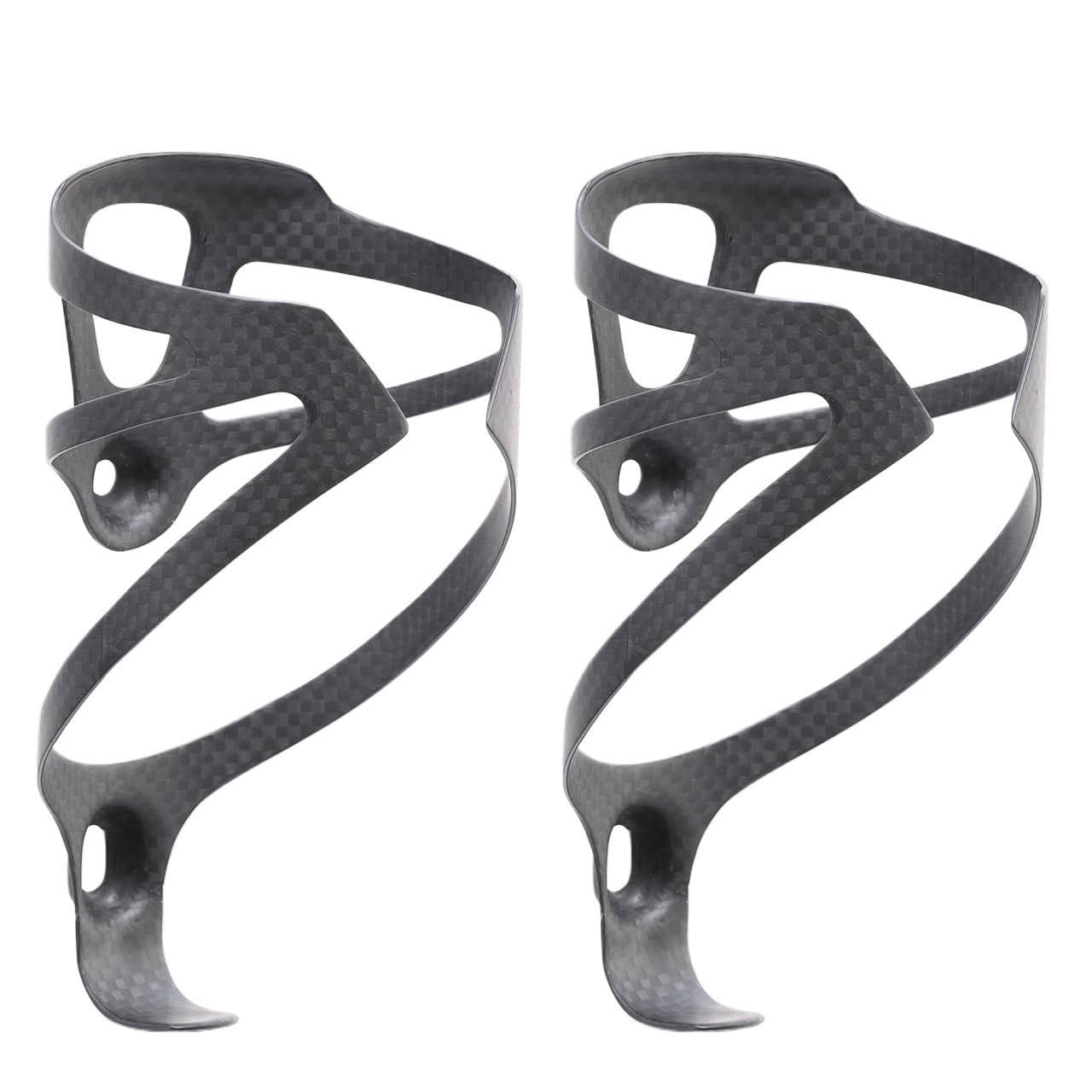 Portabidon Bicicleta Portabotellas de Fibra Carbono 3K for Bicicleta montaña, portabotellas for Carretera, Color Negro Mate, Peso (16 ± 2 g)(Matte Black 2 Pieces)