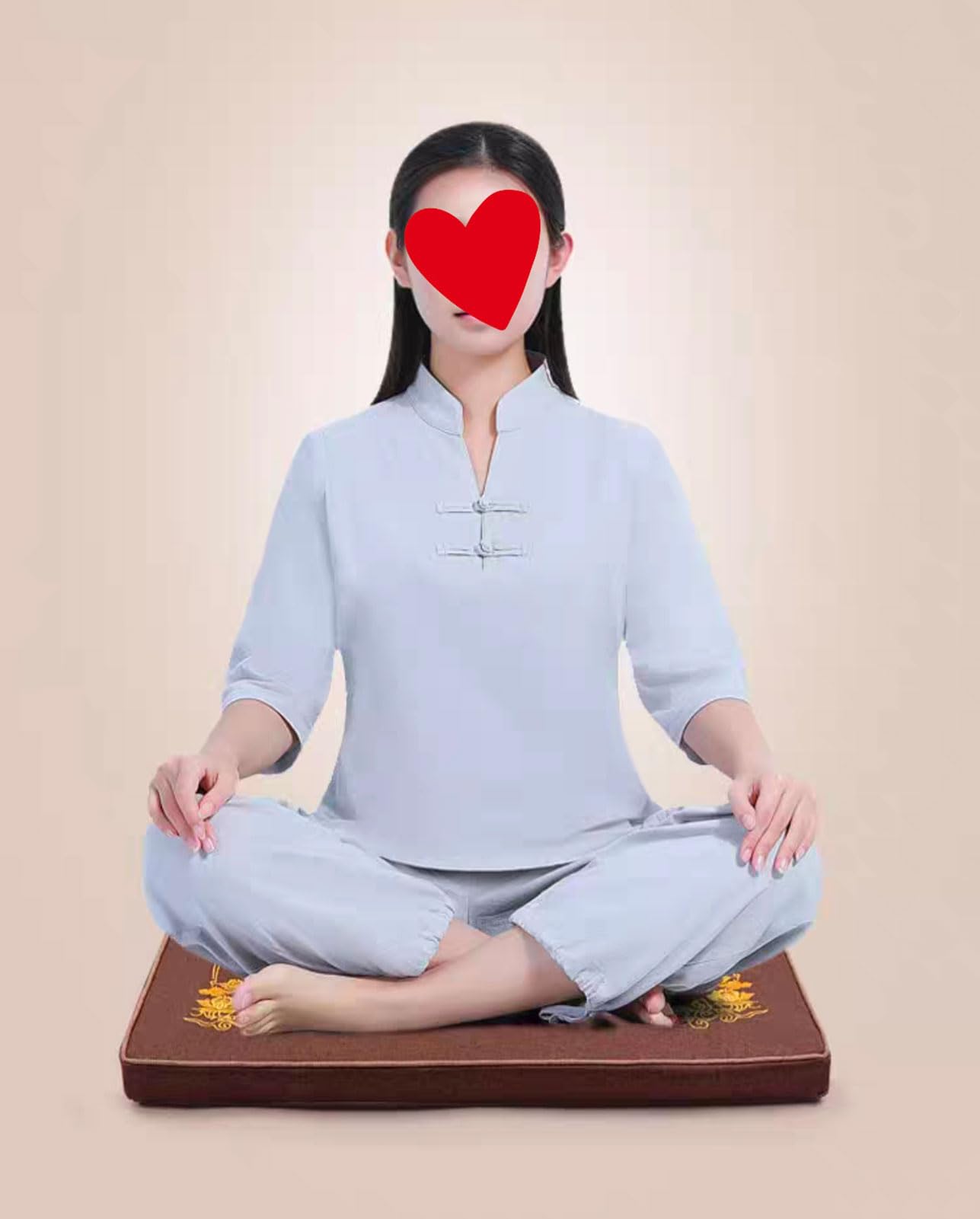 Grand Coussin De Méditation, Tapis De Méditation Carré à La Main, Coussin De Sol Pliable Portable(Size:80x80cm(31x31inch),Color:Rouge)