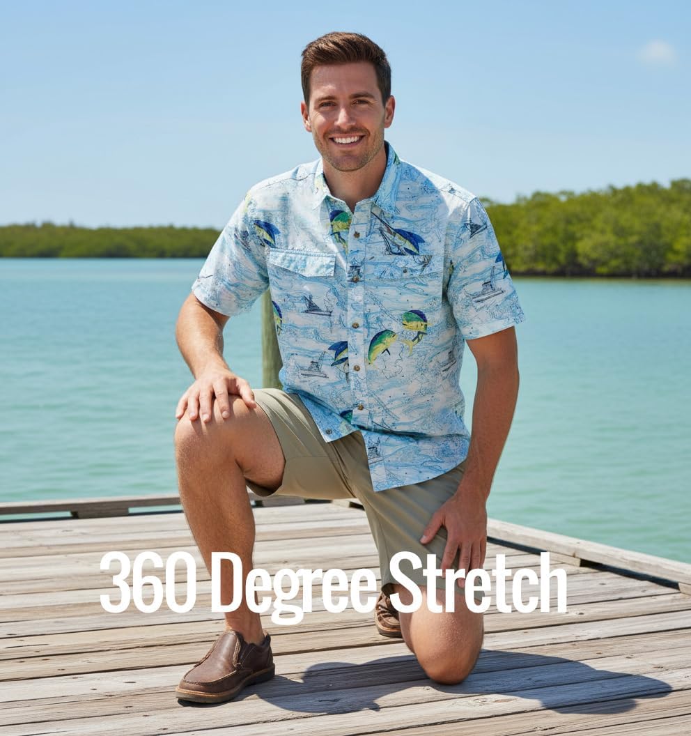 Hook & Tackle® Men's Hi-Tide | Hybrid | 4-Way Stretch | Performance Fishing Short - Image 6