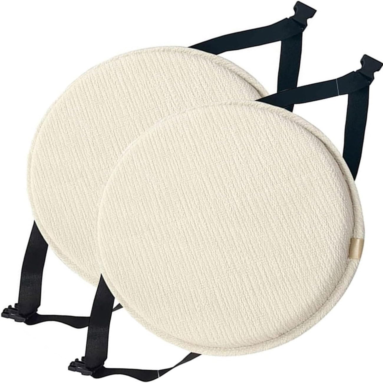 Set of 1/2/4 Chair Pads for Dining Room - Round Comfortable Memory Foam Non Slip Kitchen Seat Cushions With Machine Washable Cover And Ties,for Bistro Patio Office Coffee Shop(Color1,45cm (2pcs))