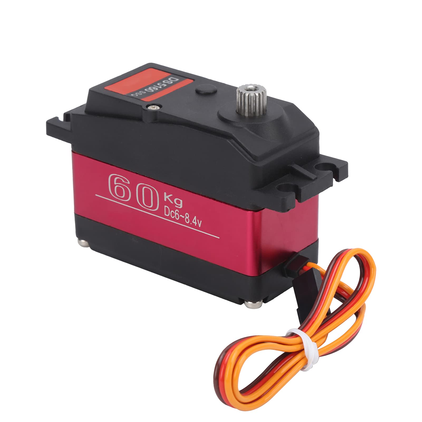 Digital Servo 60kg, Edelstahlzahnrad, Wasserdicht mit Doppelkugellager für RC-Modellbau, Roboter, Drohnen und Schiffe