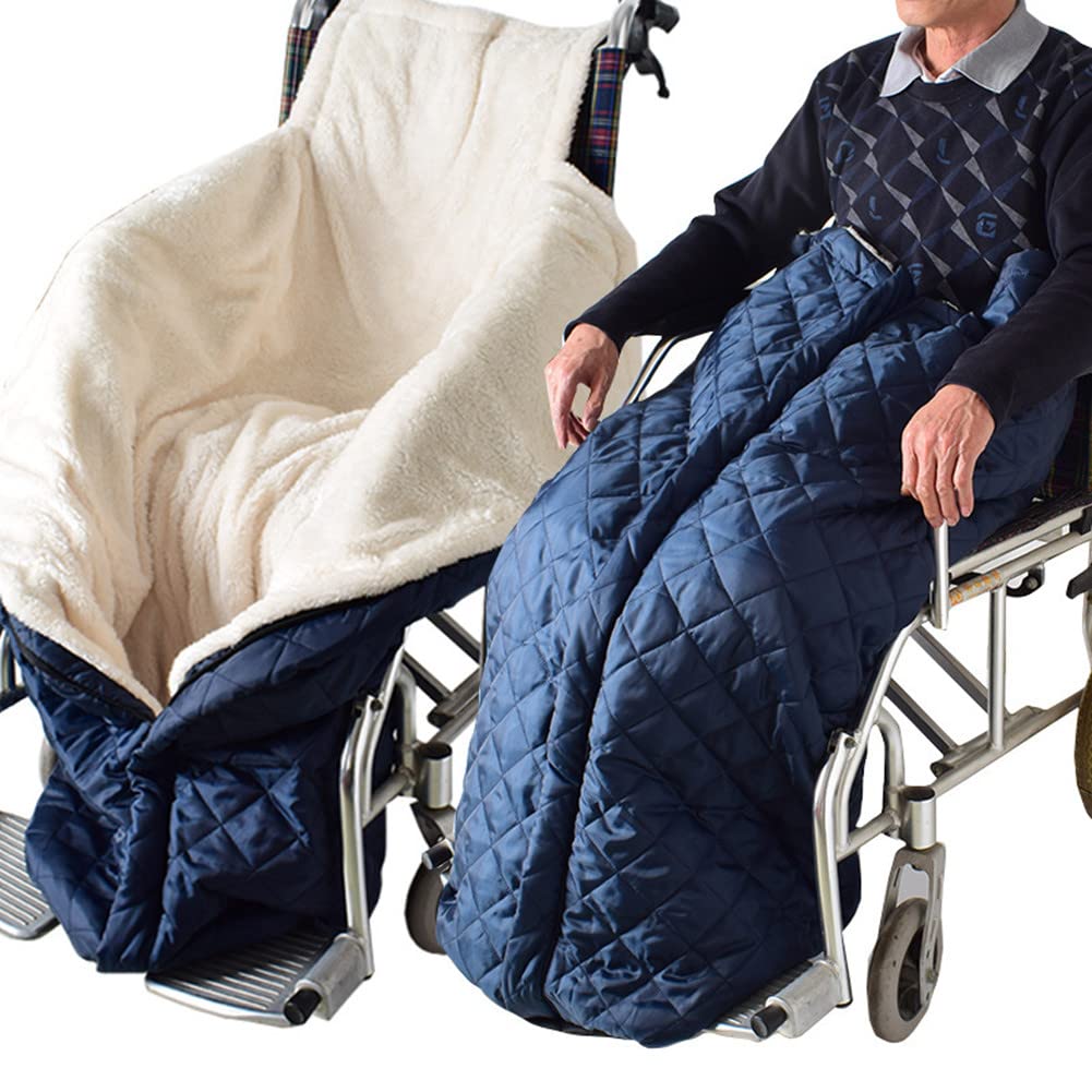 RUHEN Manta de Invierno para Protección de Sillas de Ruedas Impermeable y Confortable Saco para Silla de Ruedas para Proteger la Parte Inferior del Cuerpo Interior cómodo y cálido