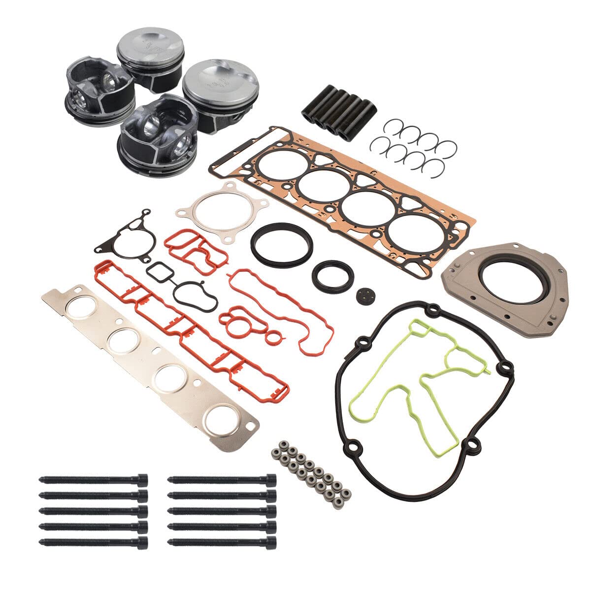 Kit Guarnizioni Pistone e Testa Compatibile con G0lf Trans-porter E0S A3 A4 2.0 TSI Ø23mm CAE CCZ CAW 06D103385D