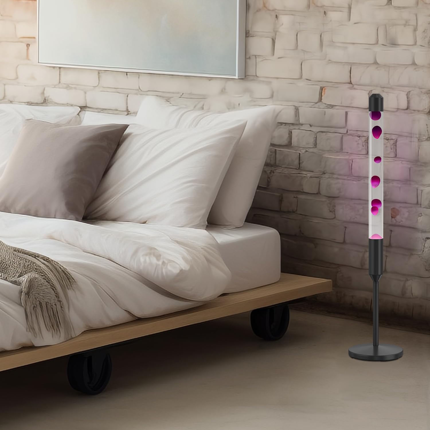 Kyzfy Lampe magma à mouvement liquide de 120,7 cm, lumière de relaxation d'ambiance, convient pour la décoration de la maison, salon, bureau, chambre, café (cire violette)