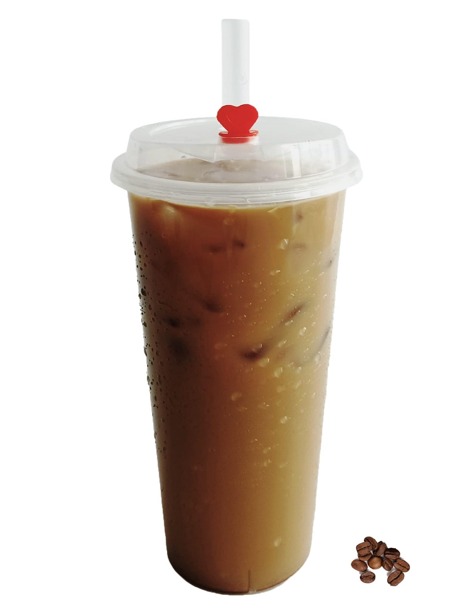 Tankon?100 Sets - 16 oz. Disposable Clear Plastic Cups With Lids and Straws 16oz. Hot | Cold Coffee Cups With Lids. Premium Quality. Heavy Duty. Injection Cups.