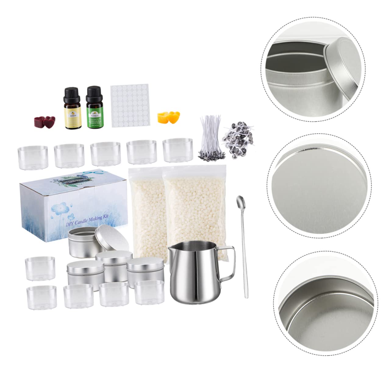 Homoyoyo Velas De Aromaterapia Materiales Para Hacer Velas Diy Kit Para Derretir Cera De Soja Vaso Para Hacer Para Fiestas De Cumpleaños y Manualidades Caseras