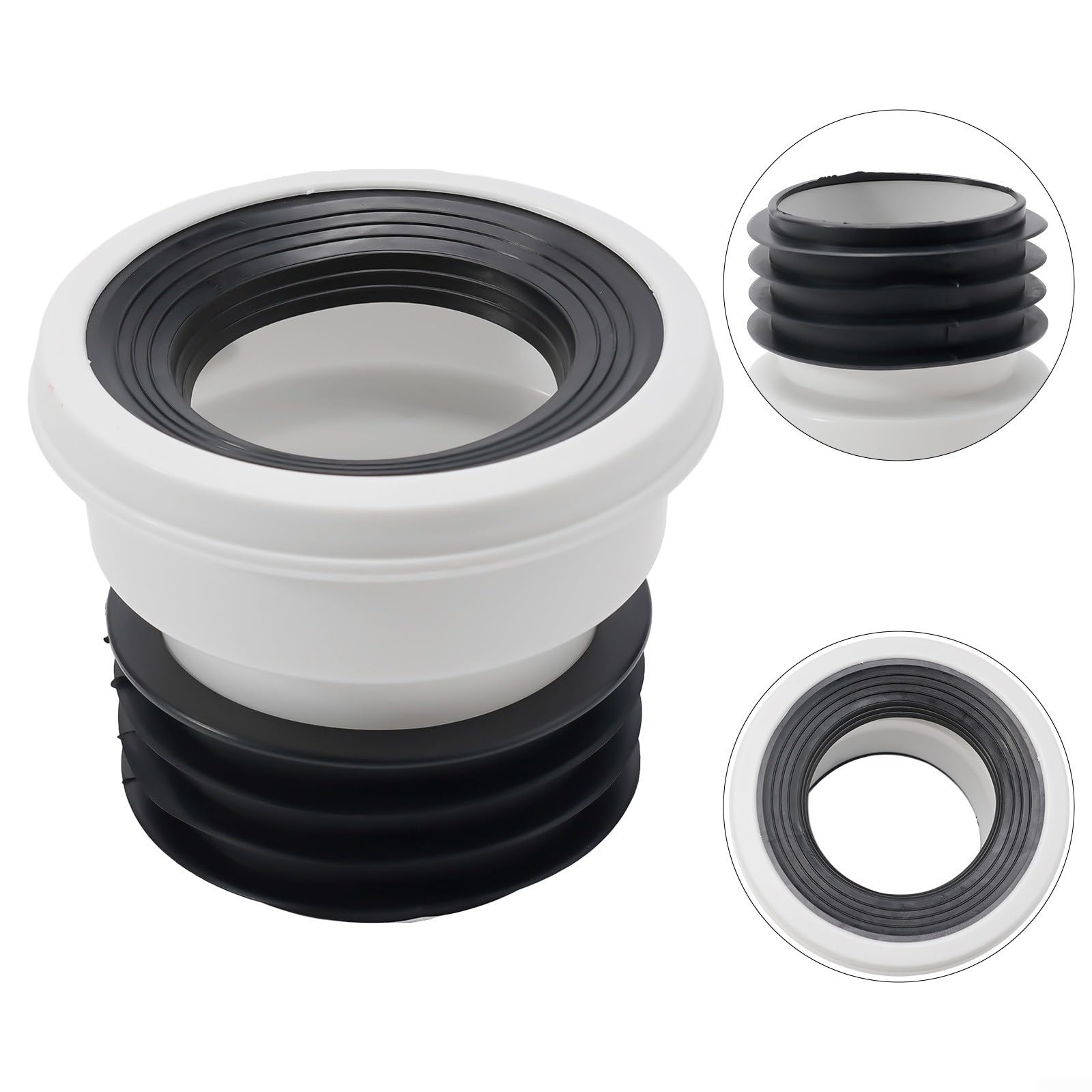 Raccord D'installation D'égout de Toilette, Raccord excentrique de 0 mm pour cuvette de WC, raccord de buse de WC, tuyau de vidange de toilette adapté à l'excentrique droit décalé (0 cm)