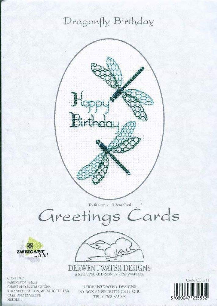 Bothy Threads greating card counted cross stitch Kit ""Dragonfly "", 9x13.3cm, DWC