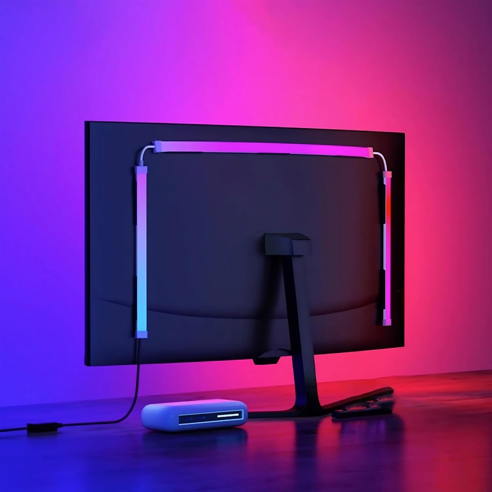 Garsent Striscia a LED Schermata del Computer Luce, RGB PC Schermo Sincronizzazione Retroilluminazione per Display Desktop da 32 Pollici, Riconoscimento del Colore dello Schermo Multi
