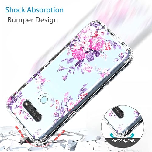 Miniatura 7 de Funda para LG K51, para LG Reflect Case, para LG Q51 Funda transparente para niñas, TPU suave 360 cuerpo completo a prueba de golpes híbrido