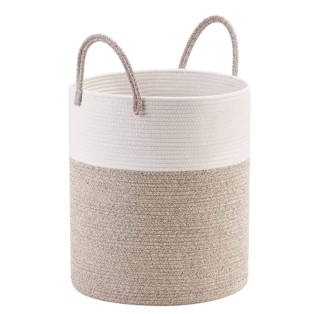 Laundry Basket Hamper Large Laundry Hamper,Woven Rope Storage Basket For Blanket, Dirty Clothes In Living Room For Spaces(B)