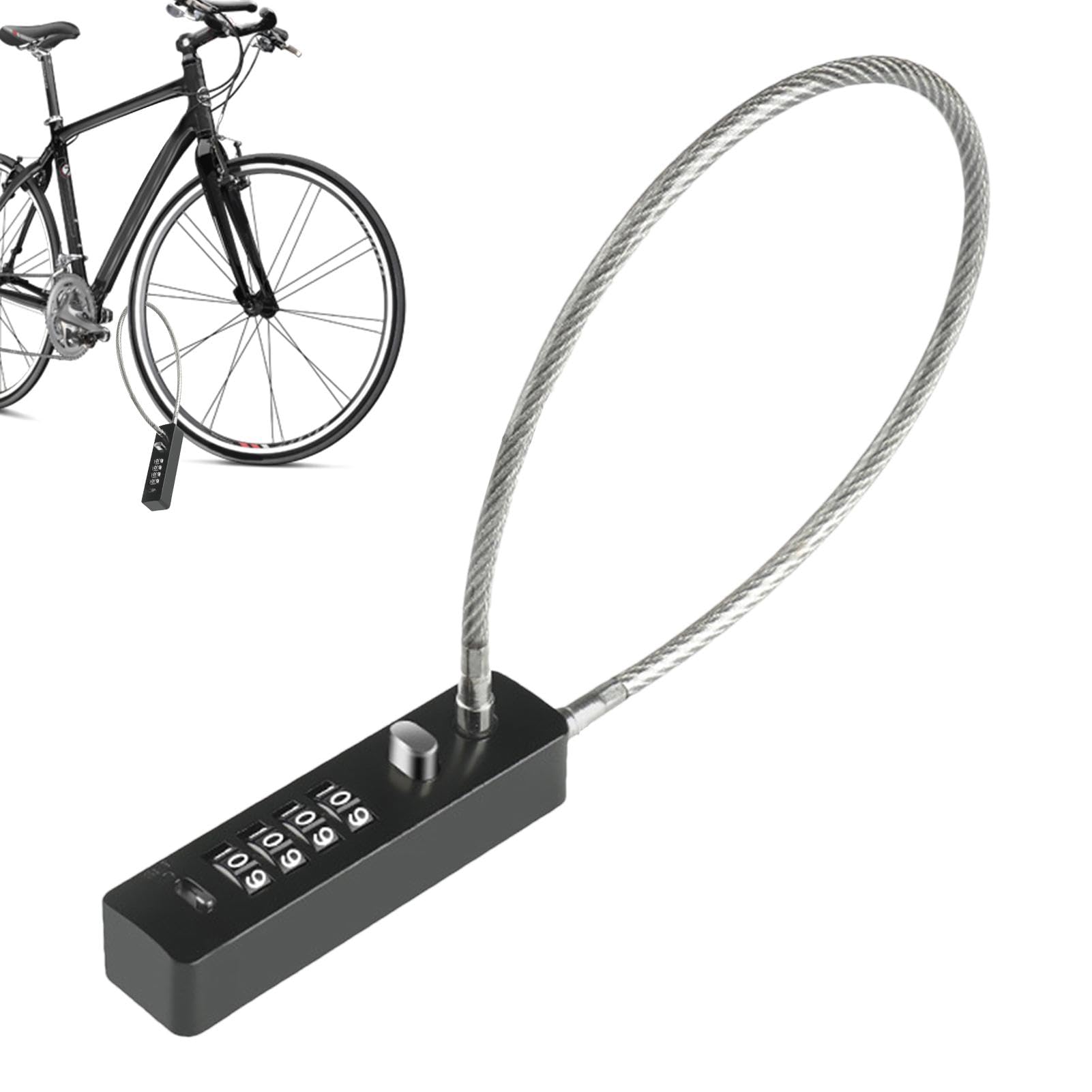Antivol Vélo à Câble – Code 4 Chiffres – 3 Câbles (30/60/120 Cm) – Gris