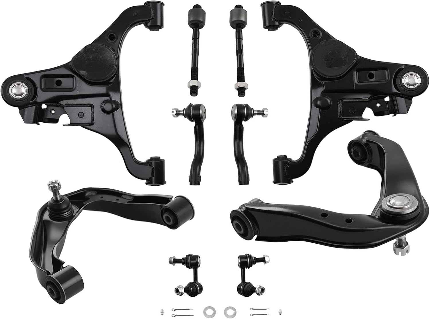 maXpeedingrods 10Pcs Front Upper Lower Control Arms Suspension Kit for Nissan Pathfinder 2005-2012, Frontier 2005-2018, Xterra 2005-2015, Sway Bar Links Outer & Inner Tie Rod