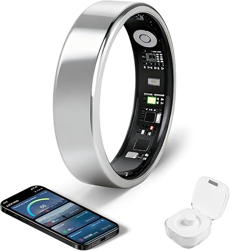 Smart Ring - Rastreador de sueño SpO2 de frecuencia cardíaca gratuito Sin suscripción Rastreador de actividad impermeable IP68 Monitor de