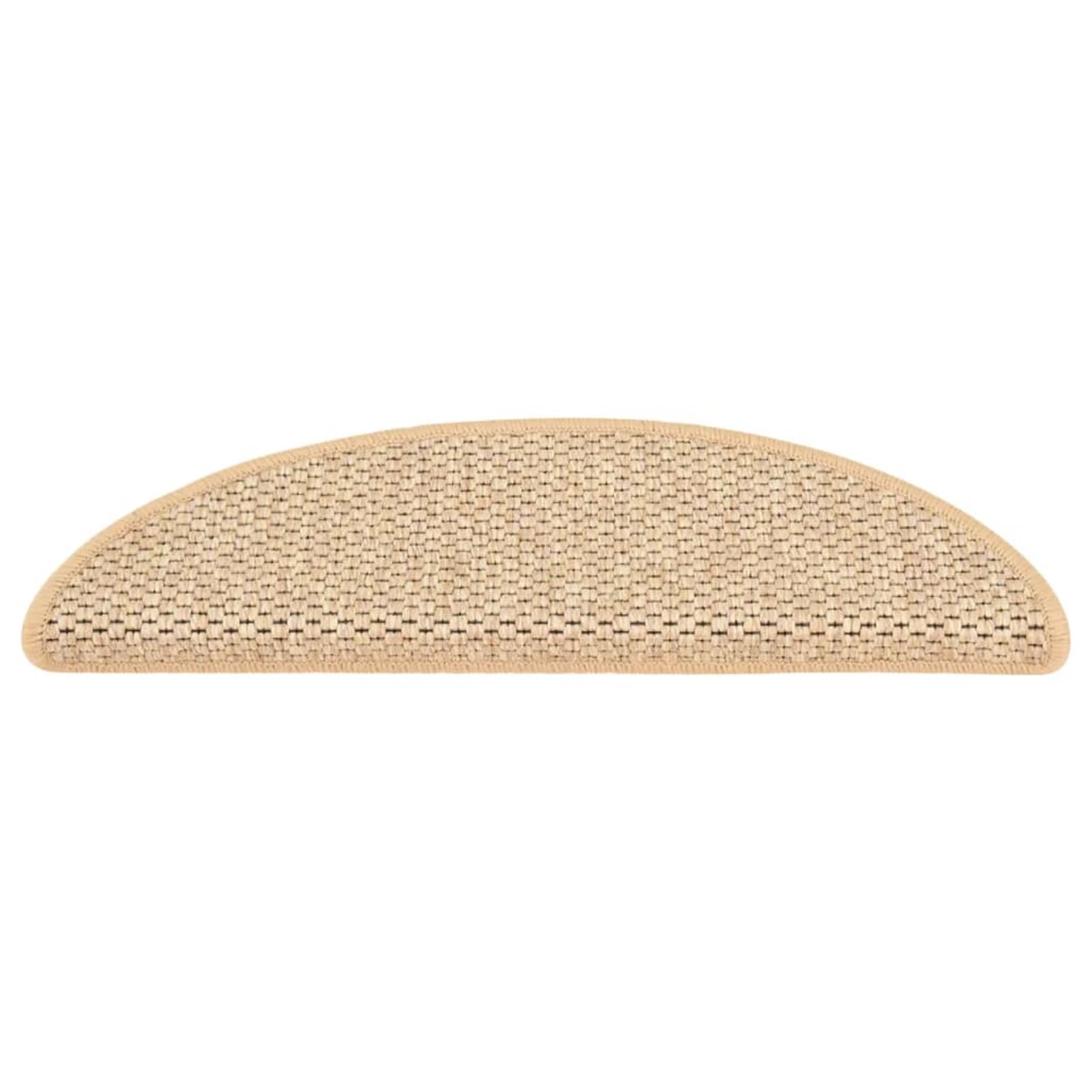 ShGaxin Treppenmatten Selbstklebend Sisal 15 STK Stufenmatten, Treppenteppich, Antirutschmatten Für Treppen, 56x20 cm Hellbeige