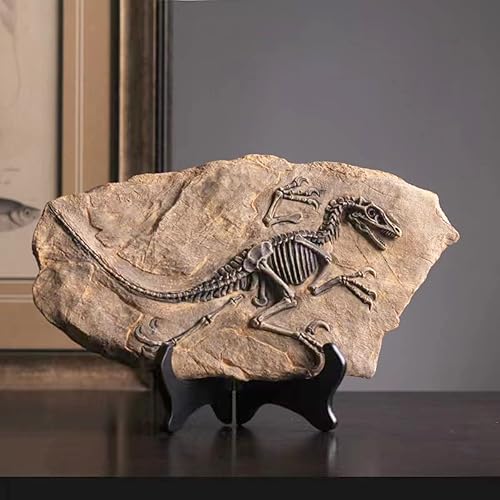 Miniatura 3 de FUNSXBUG Figura de estatua de esqueleto de dinosaurio y velociraptor de resina, escultura, coleccionables, hogar, oficina, escritorio, decoración