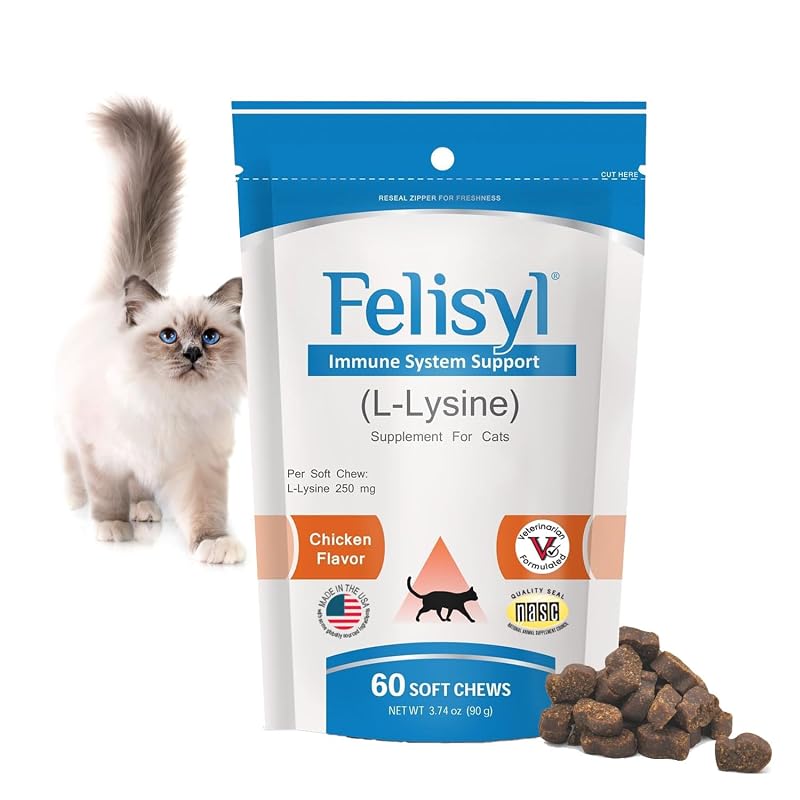 Suplemento para Gatos com L-Lisina em Mastigáveis Macios Sabor Frango Pet Health Solutions – 60 Unidades