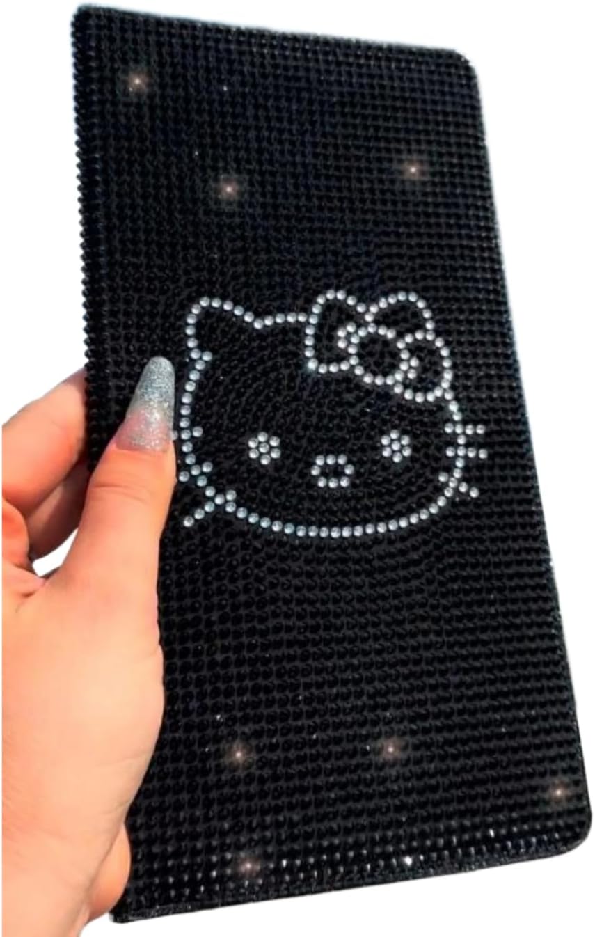 Fashion Car Document Holder Shiny Ultra Rhinestones Bling (Kitty Black)