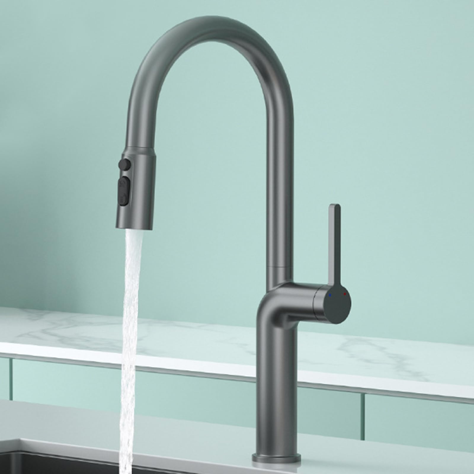 Robinet tactile cuisine chromé anti-salissure pour un lavage des mains propre et rapide