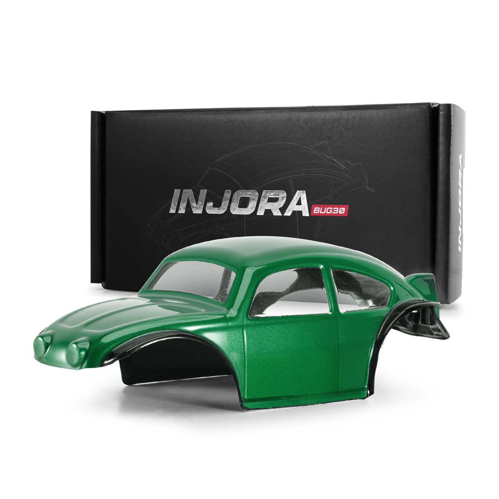INJORA BUG30 Body Shell with Mount for 1/30 Axial SCX30 (Green)