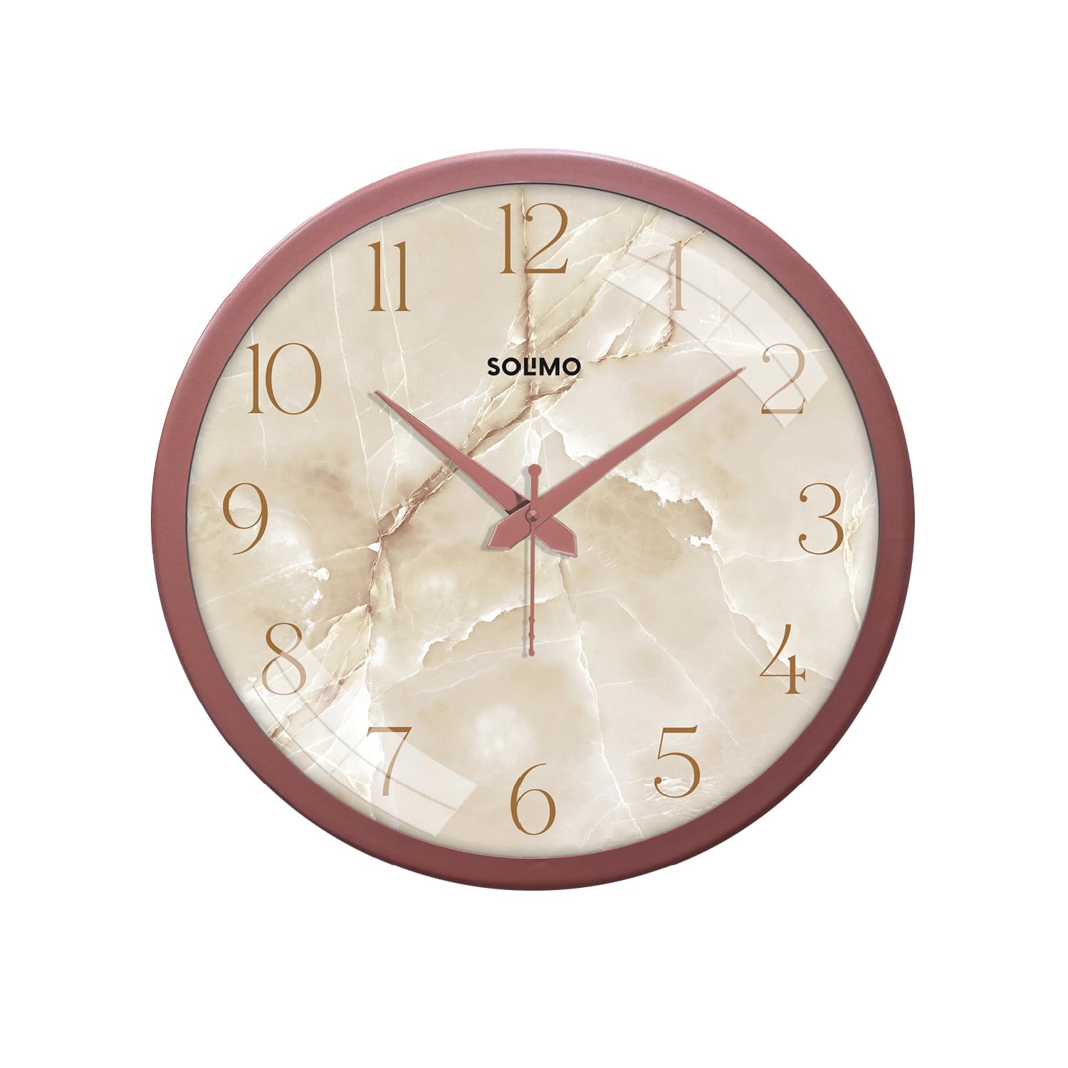 12-Inch Marble Dial Catholic Plastic Analog Wall Clock (Silent Movement, Copper Color Frame)