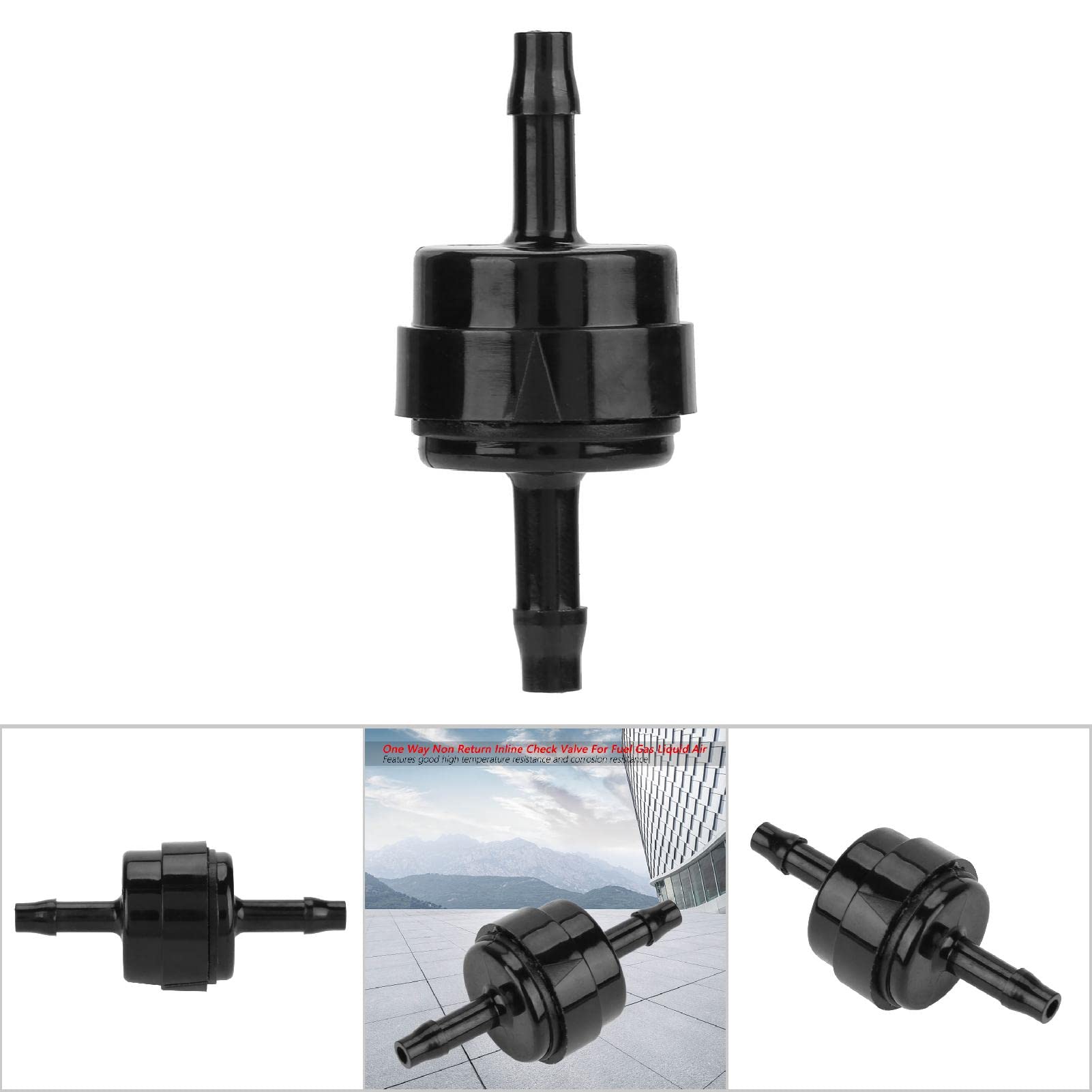 Válvula de retención unidireccional sin retorno, 1/8" 3/16" 1/4" 5/16" válvula de retención en línea sin retorno para combustible gas líquido aire (1/8 pulgadas)