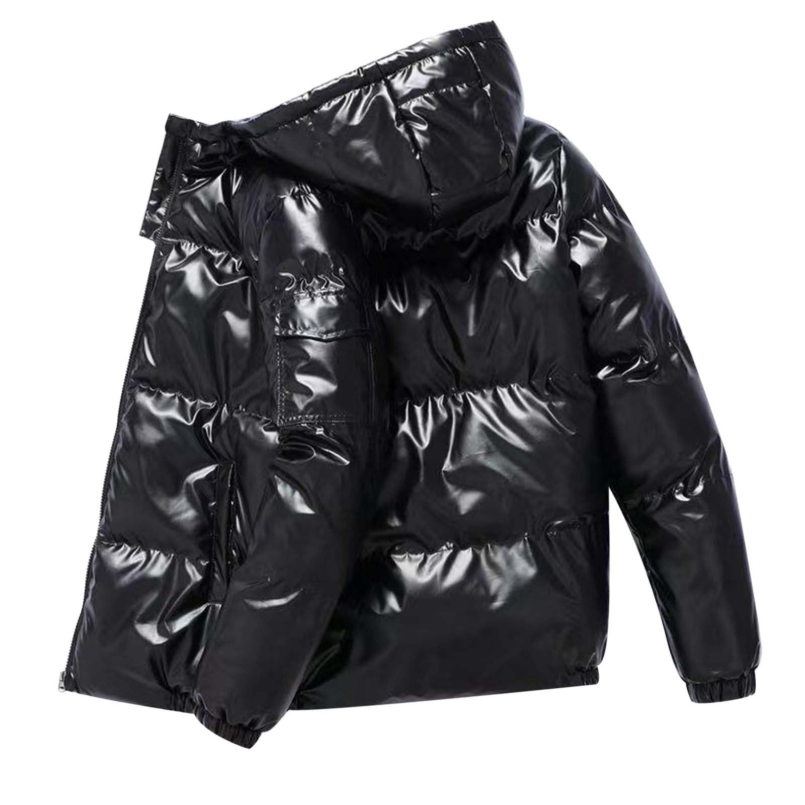 Caldo parka da uomo con superficie lucida, taglio alla moda per le giornate invernali, vestibilità comoda con molta libertà di movimento, lavorazione robusta contro il vento freddo, compagno elegante