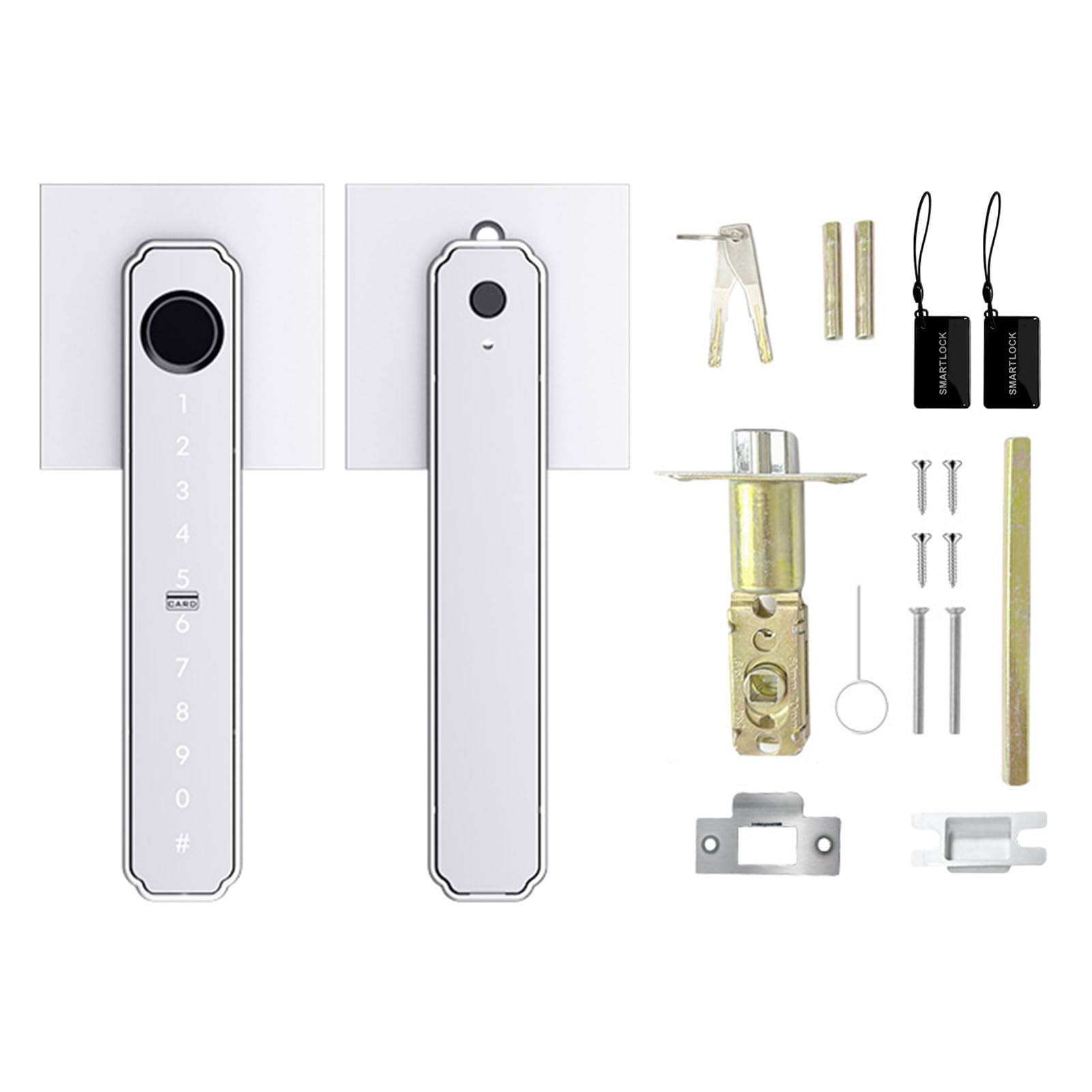 Cerradura de Puerta Inteligente con Huella Digital, Entrada sin Llave, Cerradura de Puerta Biométrica 5 en 1 con Control de Aplicación, Teclado de Contraseña, Tarjeta IC, Bloqueo Automático