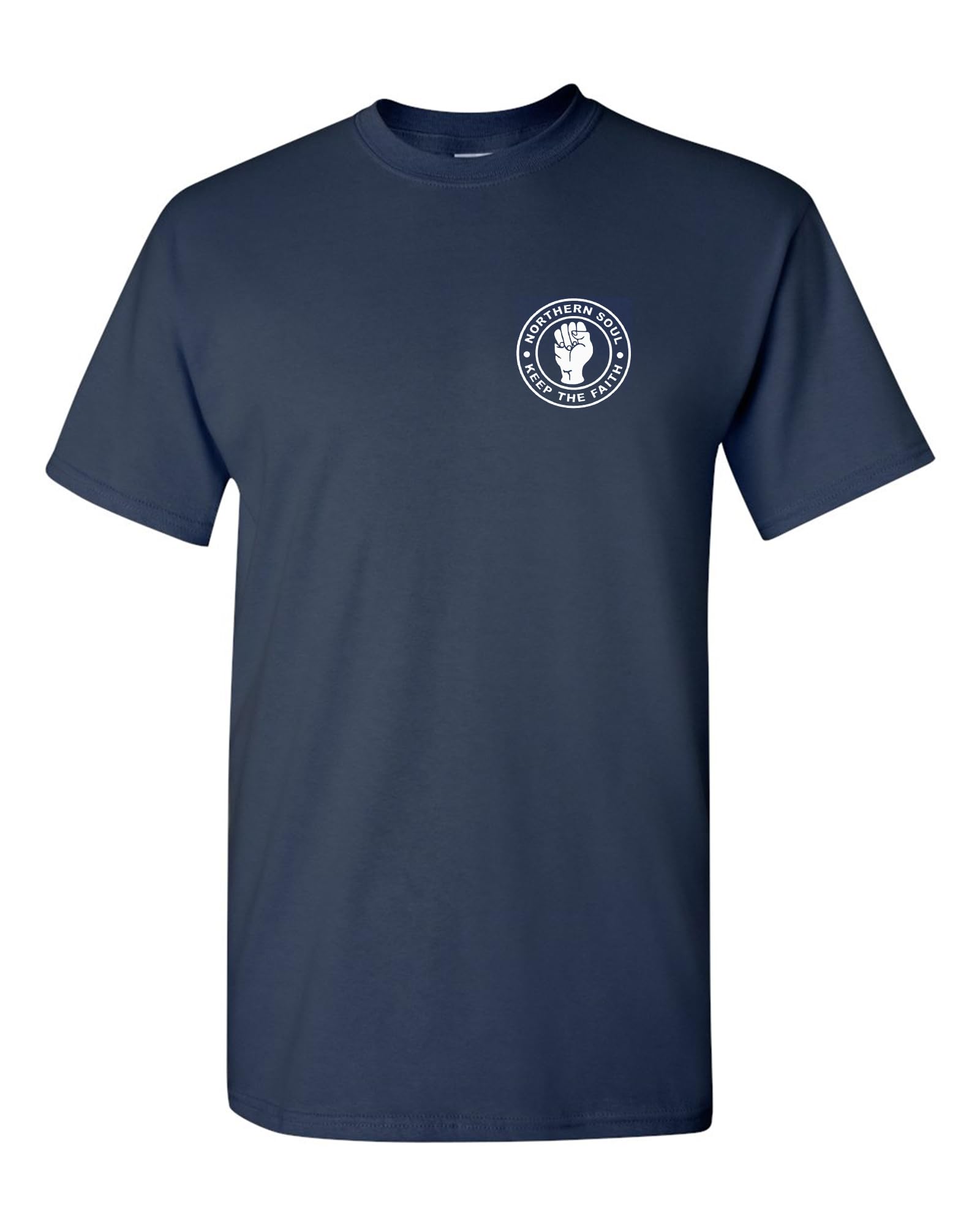 Zappatee Men's Navy Northern Soul Keep The Faith T Shirt Large