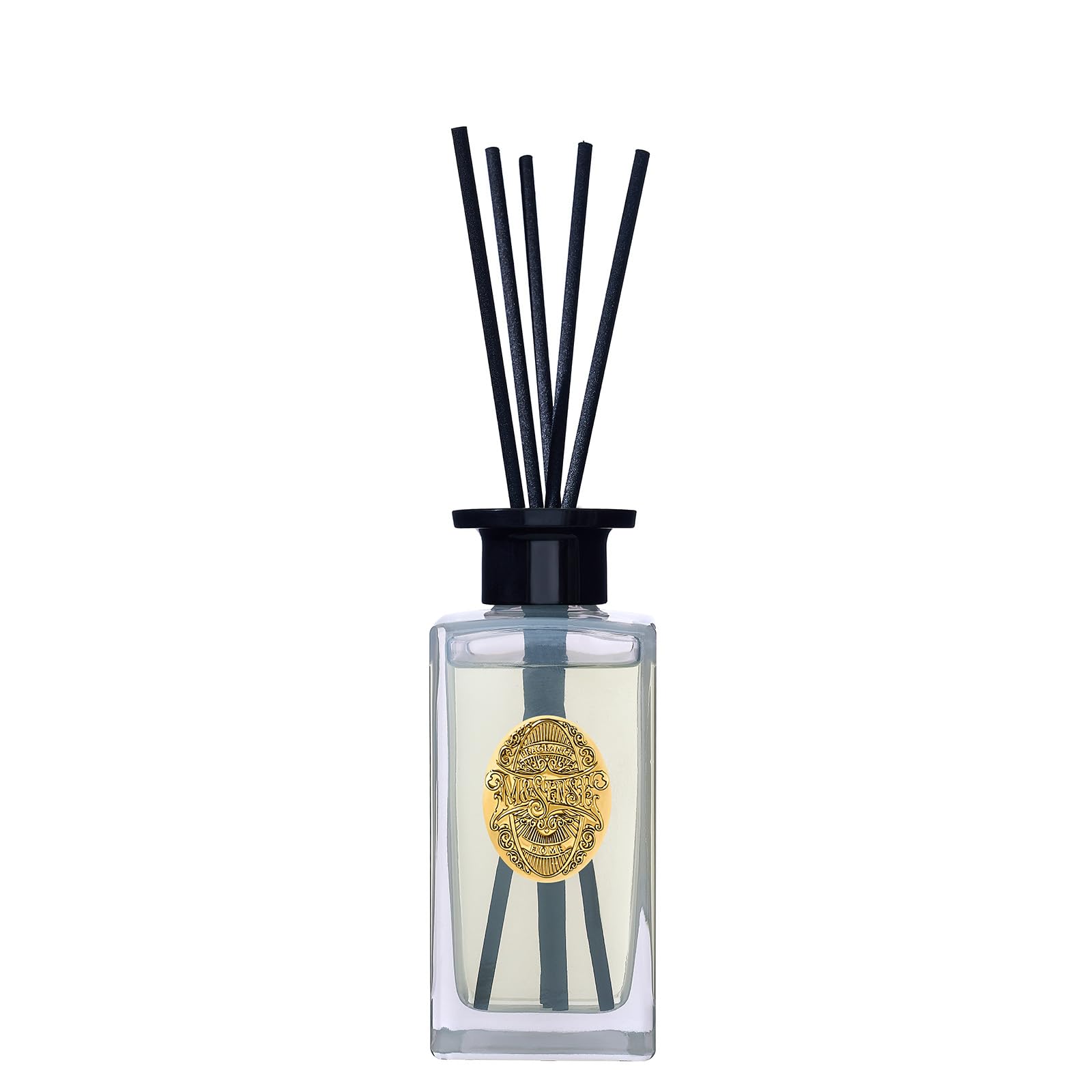 M&SENSE 180ml Raumduft Cremige Vanille Duft|Reed Diffuser mit 7 Duftstäbchen|Luxus Lufterfrischer für Badezimmer,Wohnung,Heimdekoration|Raumduft Stäbchen|Bathroom Shelf Decor