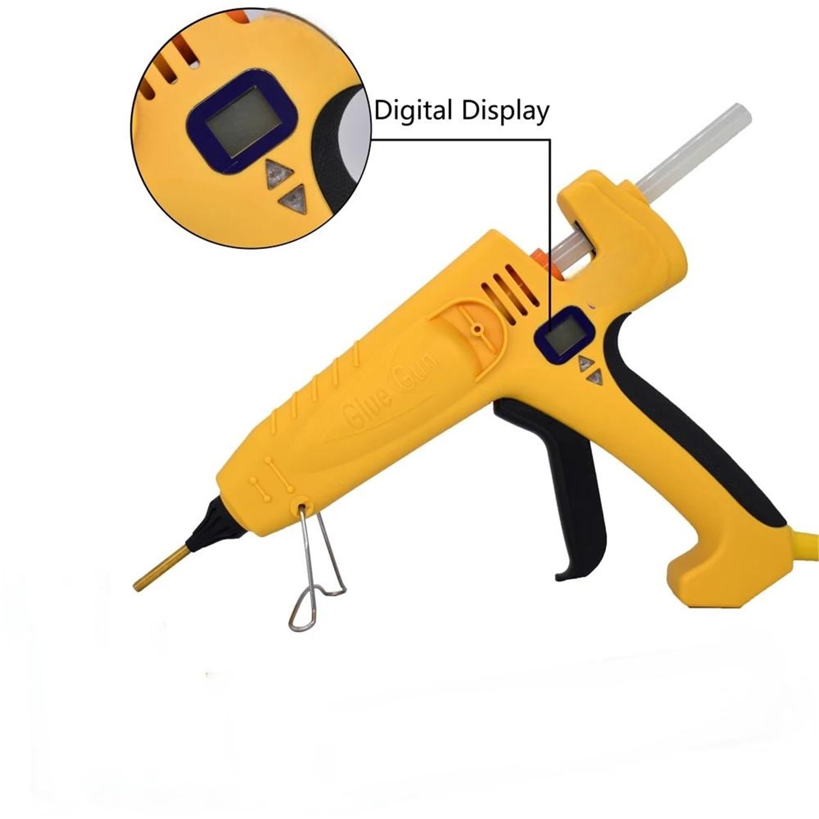 Pistola Silicona Caliente, Pistola de pegamento industrial de alta potencia de 300/400/500 W con pantalla digital de temperatura ajustable. Barras de pegamento de 11 mm. para Reparaciones(500W)