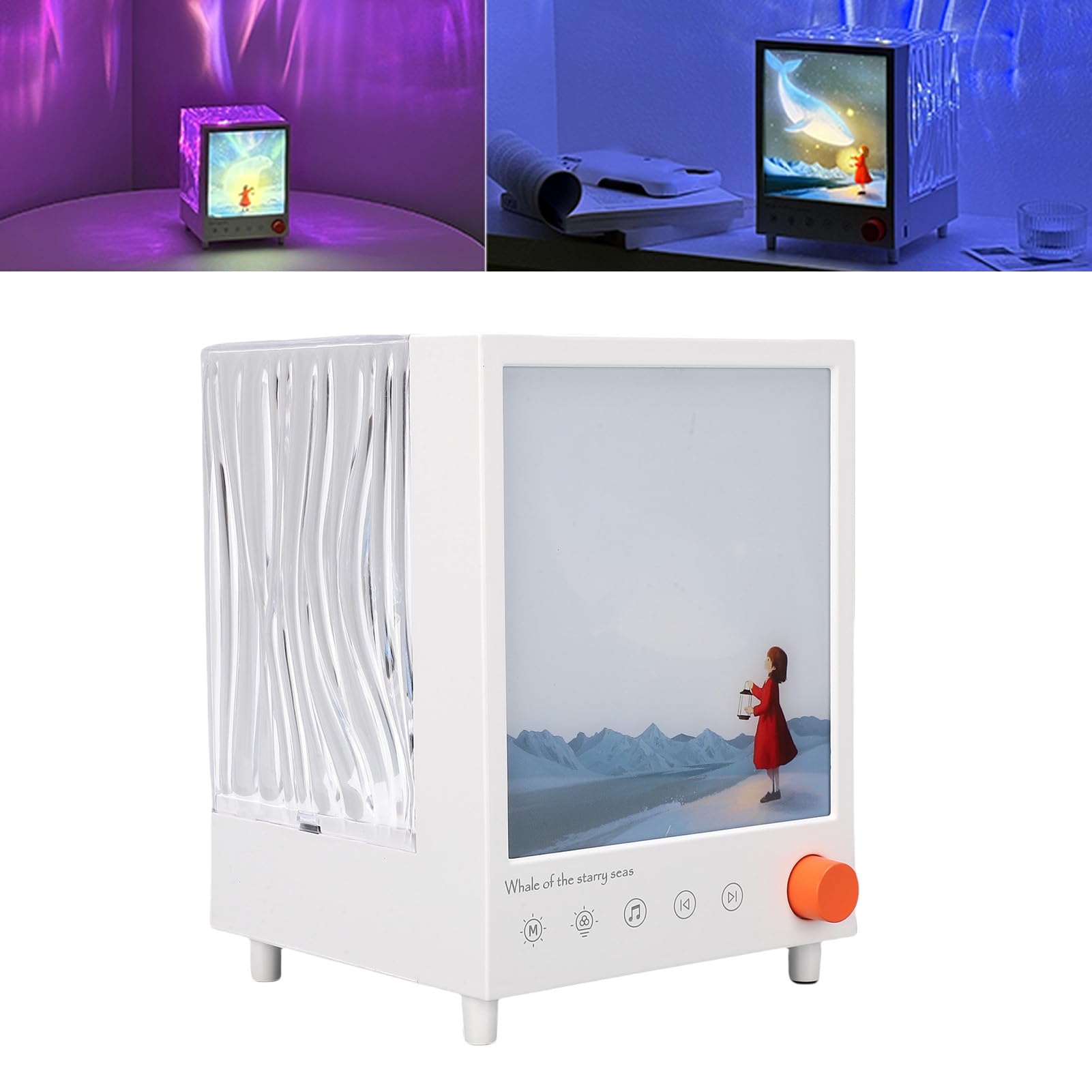 Gonetre Projecteur D'aurores Boréales avec Haut-parleur et Machine à Bruit Blanc 3 en 1. Veilleuse avec Projecteur D'aurores Boréales et Son pour la Relaxation dans la chambre.