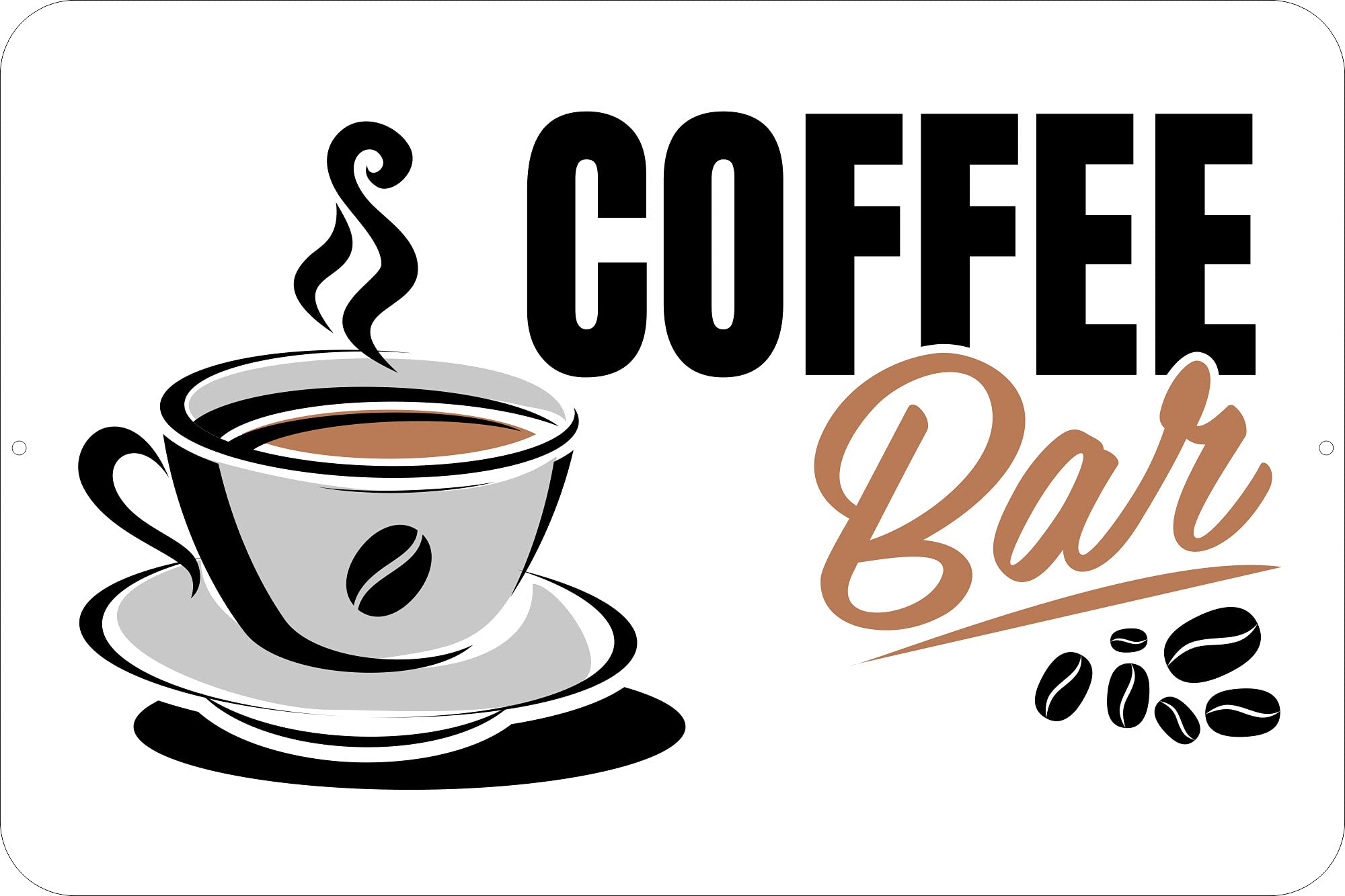 18"x12" Coffee Bar Metal Sign | Indoor Outdoor Safe