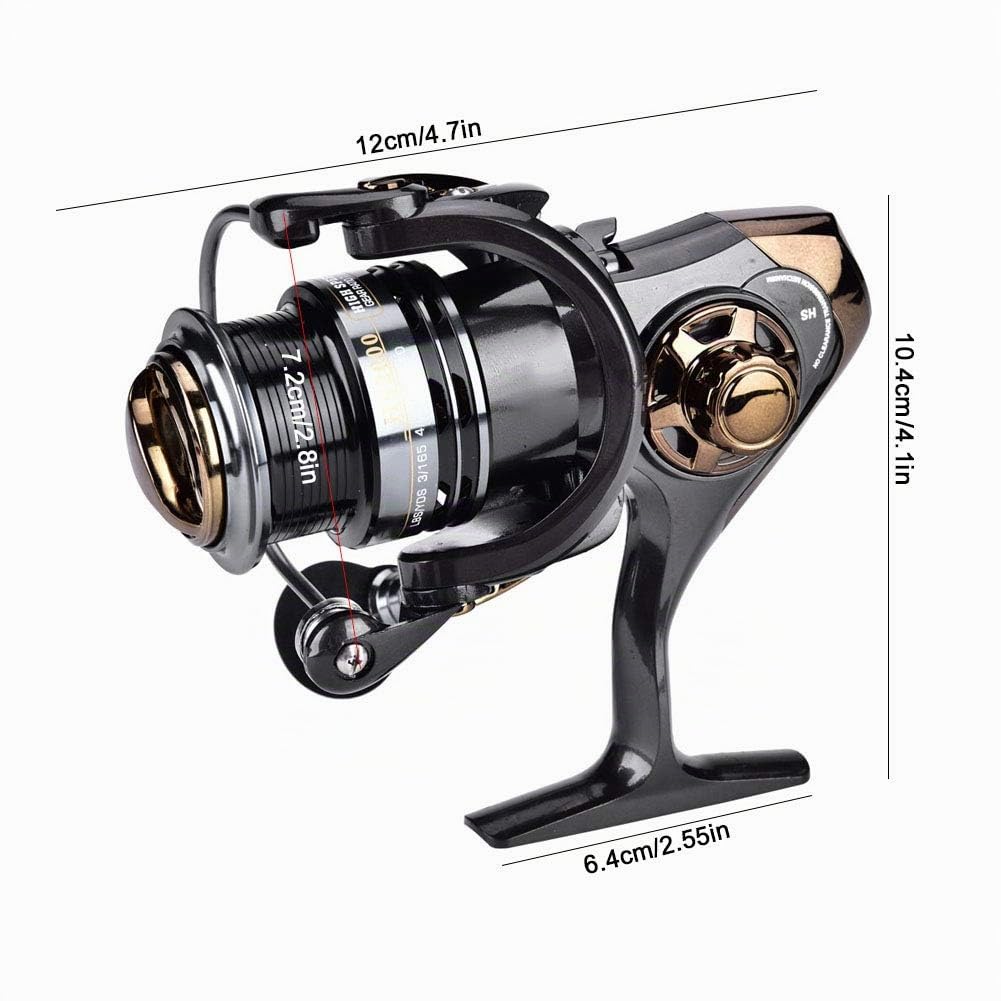 Deukio Carrete De Alta Velocidad para Pesca En Mar 7.1: 1 Juego De Carrete De Carrete Giratorio De Carrete, Ultraligero Carrete da Pesca Agua Dulce para Fundición Rápida(hs2000)