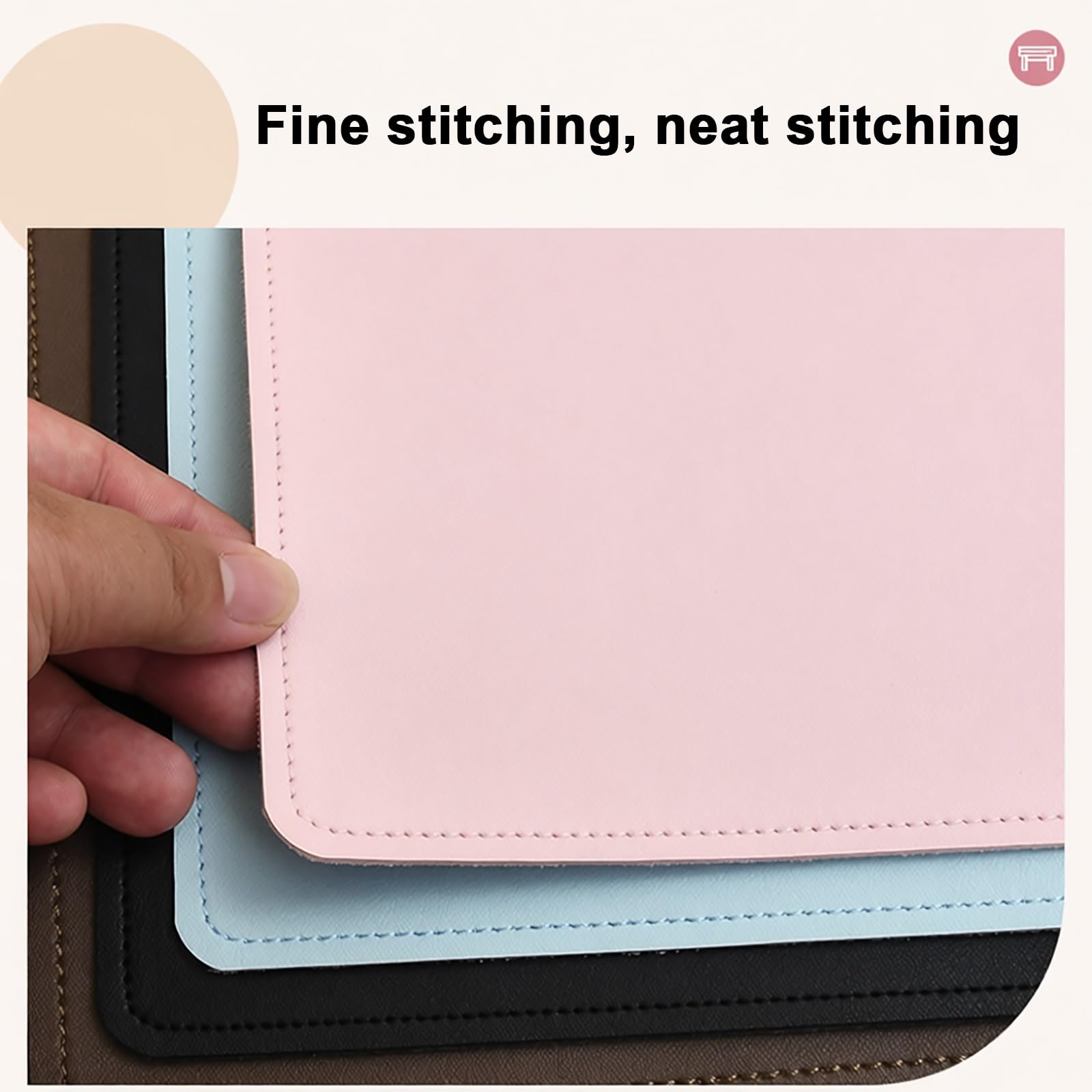 Alfombrilla Escritorio Protector Bordes Cuero Pu, Tapete Mesa Escritorio Impermeable y Resistente a Las Manchas, Cubre Escritorio Antideslizante para Oficina(Blue-a,58 x 120cm)