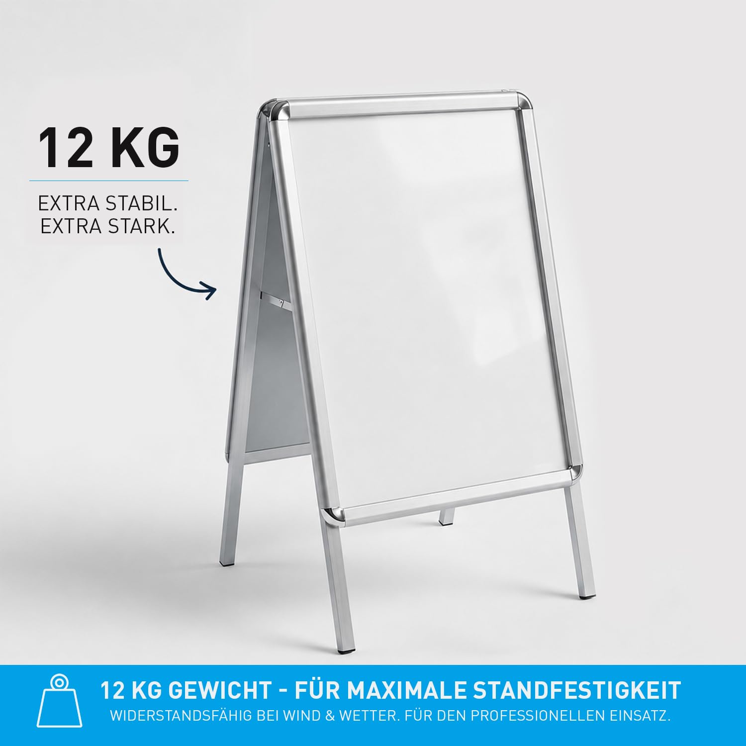 wolk Kundenstopper A1 Outdoor Wetterfest - Werbeaufsteller & Plakatständer Aluwolk