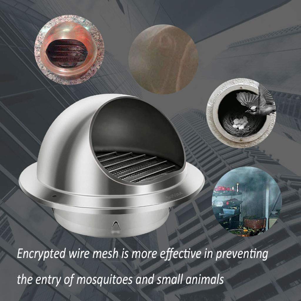 Copertura antipioggia per camino con rete in acciaio inox, protezione per tubi di scarico esterni