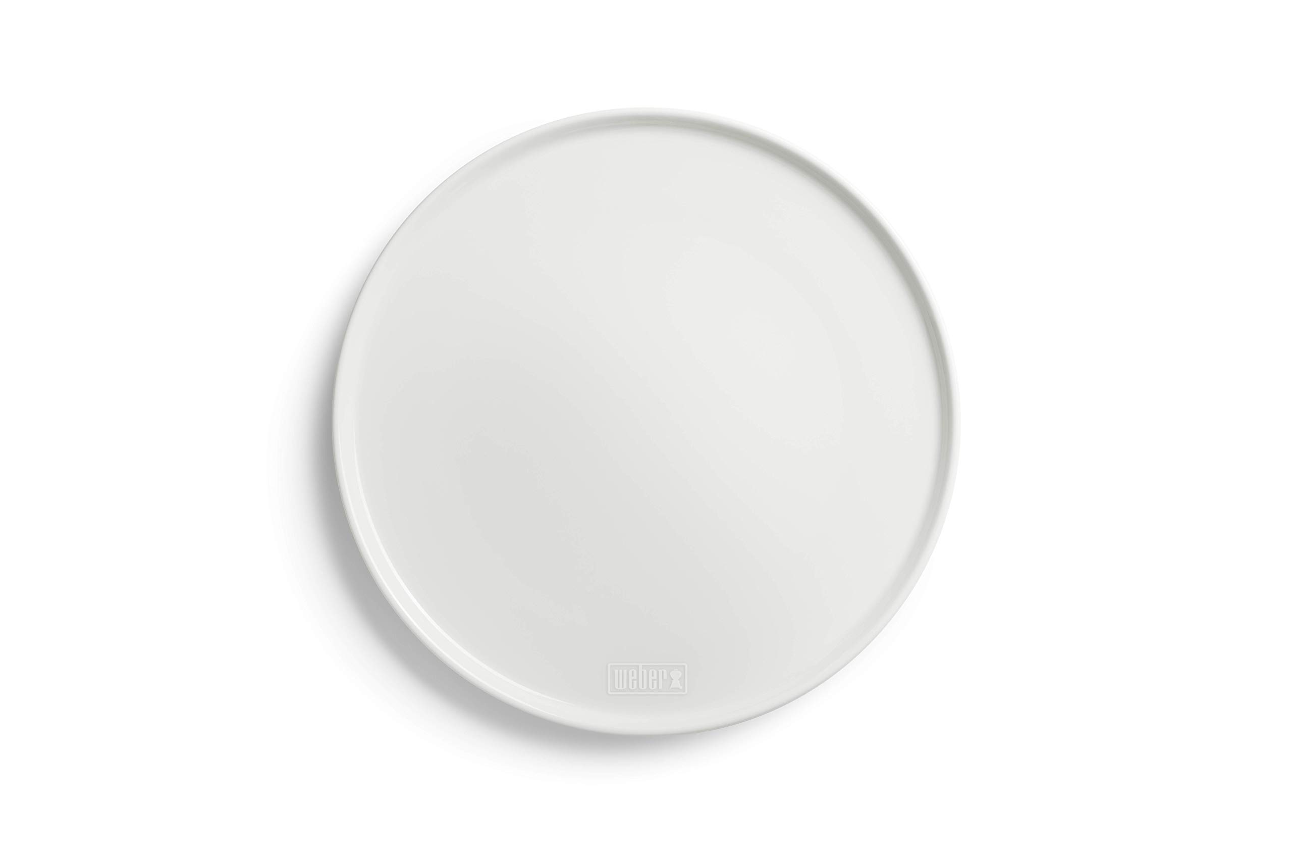 Weber Piatto Pizza in Porcellana (Ø30cm) Set da2, in Porcellana Dura Estremamente Resistente a Graffi, Perfetto per l'uso all'aperto, Fondo Extra Rinforzato, Lavabile in lavastoviglie -Bianco(17883)